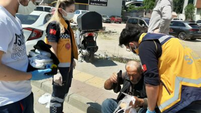 Bursa’da ehliyetine el konulmuştu… Önce bisiklete sonra motora çarptı