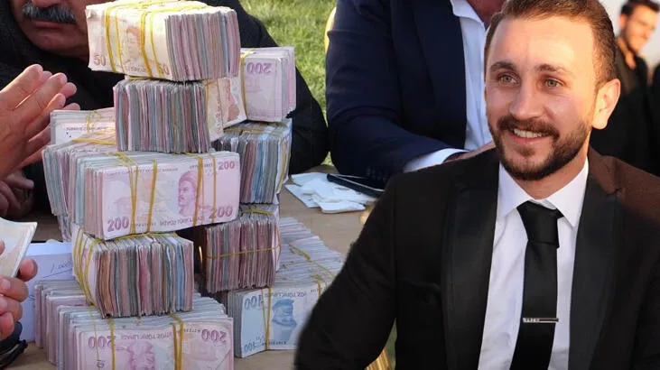 Aşiret düğününde gelinle damadı paraya boğdular