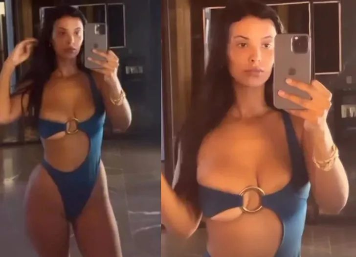 Maya Jama riskli bikiniyle selfie çekti