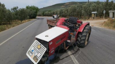 Bursa’da hafriyat kamyonu ile traktör çarpıştı