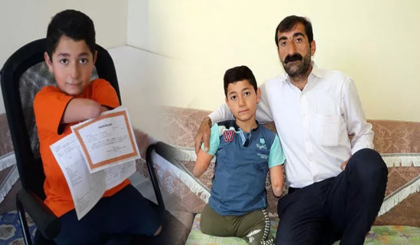Kolları ve bacakları olmayan Nakşin, takdir belgesini evde aldı