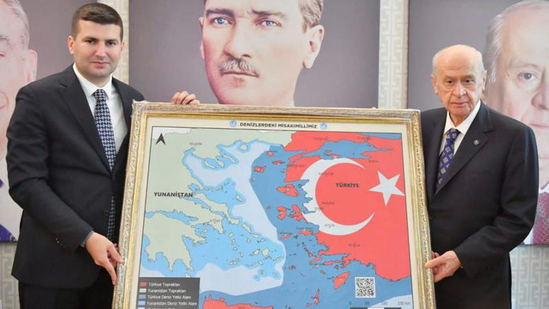 Bahçeli’ye sunulan haritaya Yunanistan’dan tepki
