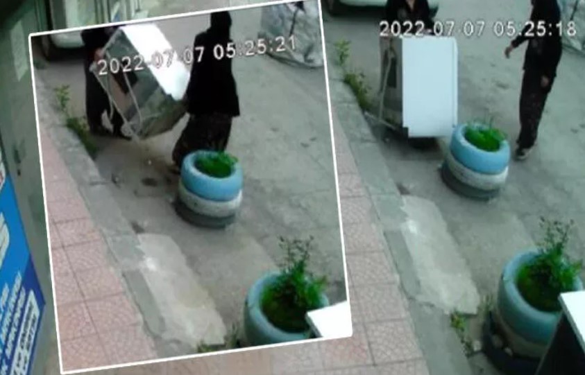 Çekçekle çamaşır makinesi çaldılar