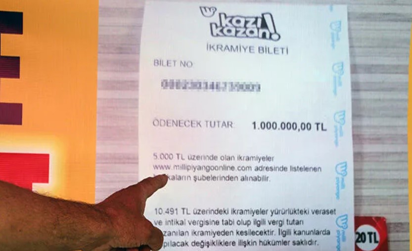 Kazı Kazan’dan 20 liraya 1 milyon liralık ikramiye kazandı