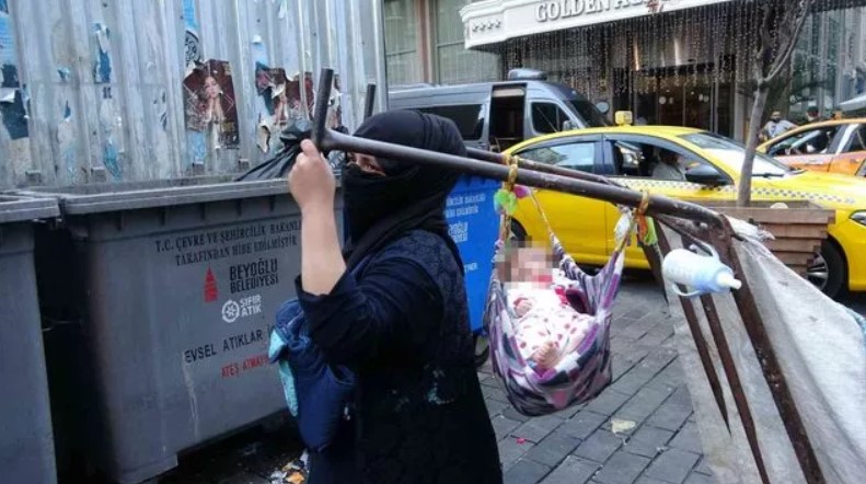 Dilenci kadın pes dedirtti! Bebeğin hayatını tehlikeye attı