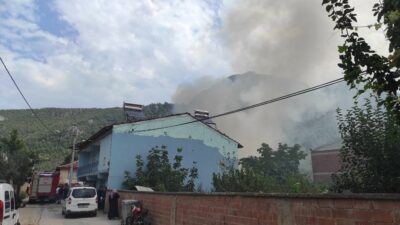 Bursa’da samanlık yangını garaja sıçradı