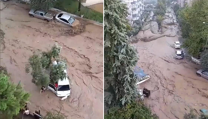 Mudanya’da bir aile sel sularından son anda kurtarıldı