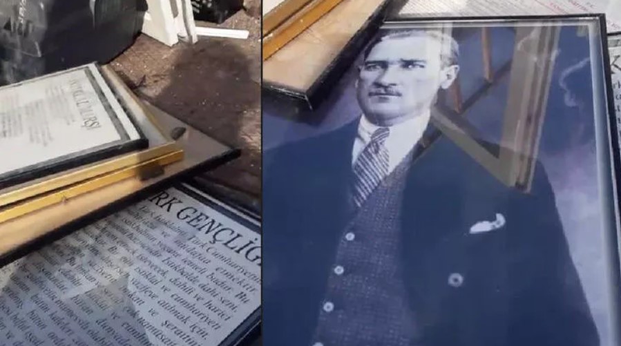 Hurdaya çıkarılan Atatürk portresi ve İstiklal Marşı tablosu için soruşturma