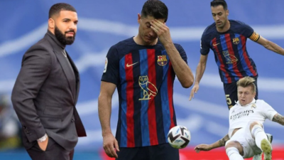 Barcelona Real Madrid maçına göğsünde şarkıcı Drake’in logosu ile çıktı