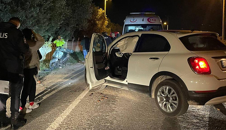 Bursa’da otomobille çarpışan motosikletteki kurye yaralandı