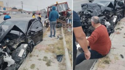 Enez Belediye Başkanı kaza yaptı, makam arabası hurdaya döndü