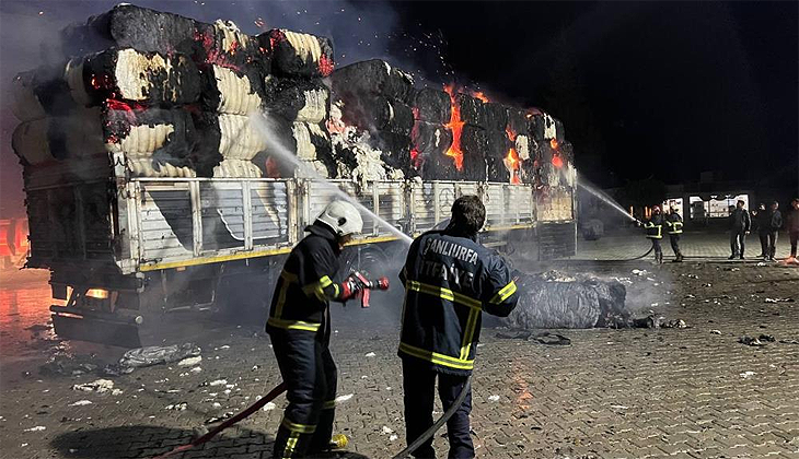 Yüz binlerce liralık pamuk kül oldu