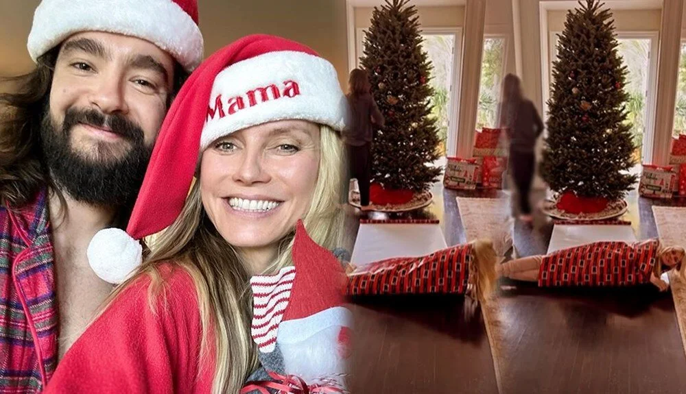 Heidi Klum Noel’de hediye paketine girdi