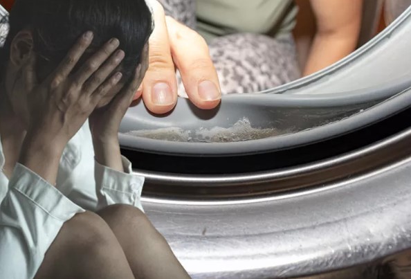 Çamaşır makinesine bakınca dehşeti yaşadı