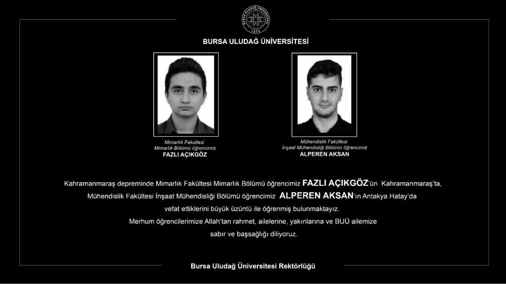 Uludağ Üniversitesi’nin acı kaybı Uludağ Üniversitesi’nin acı kaybı