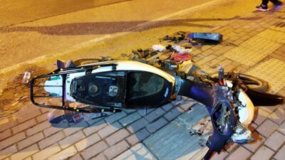 Bursa’da motosikletli iki çocuk kazada ölümden döndü