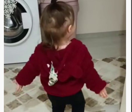 Sırtına konan kuşu arayan miniğin hareketleri kahkahaya boğdu