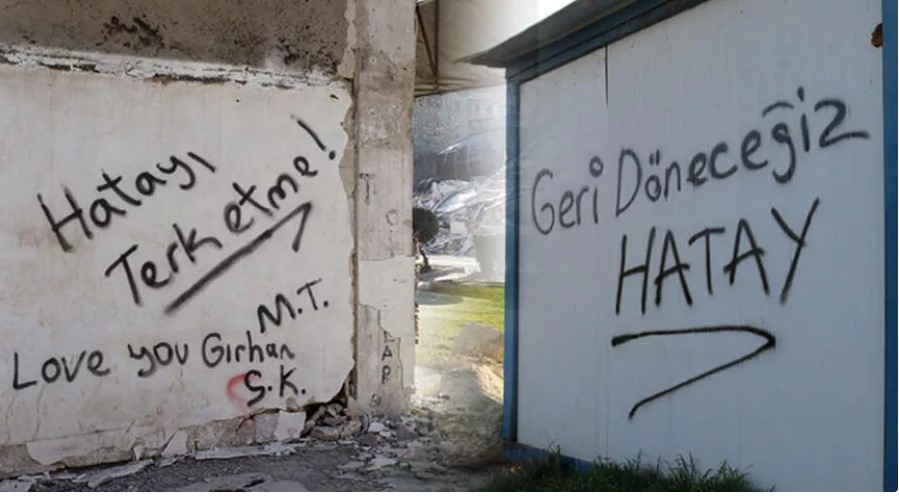 Hatay’da duvarlara yazılan yazılarda umut var