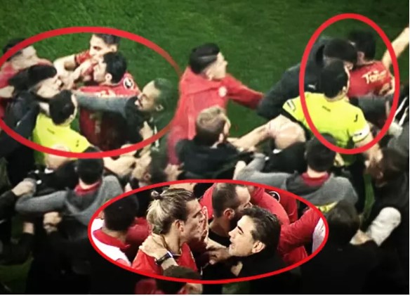 Kafalar, yumruklar havada uçuştu! Göztepe – Pendikspor maçında saha savaş alanına döndü!