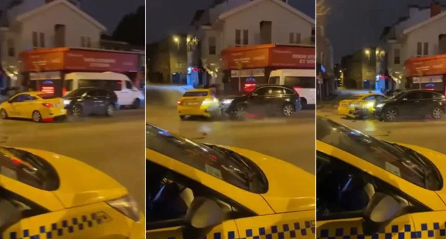 Taksiyle kaçan kadını durdurmak için dehşet saçtı