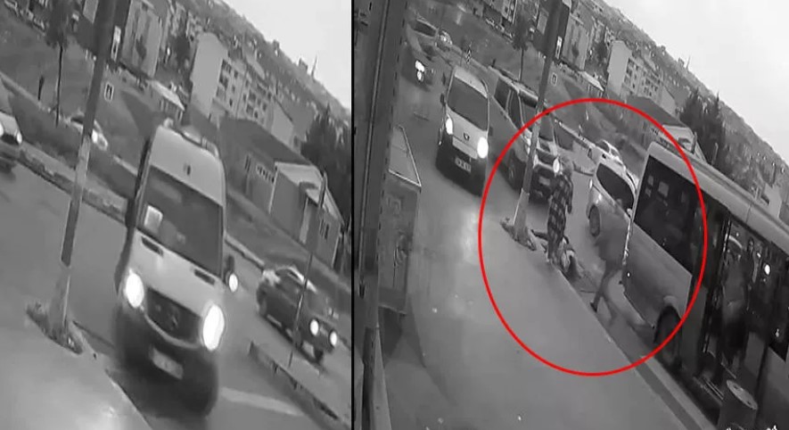 Kadın yolcu, kucağındaki bebekle minibüsten düştü