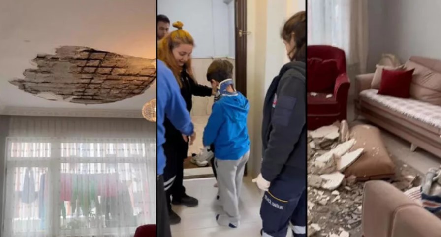 Alçı tavan çöktü: 2 çocuk yaralandı