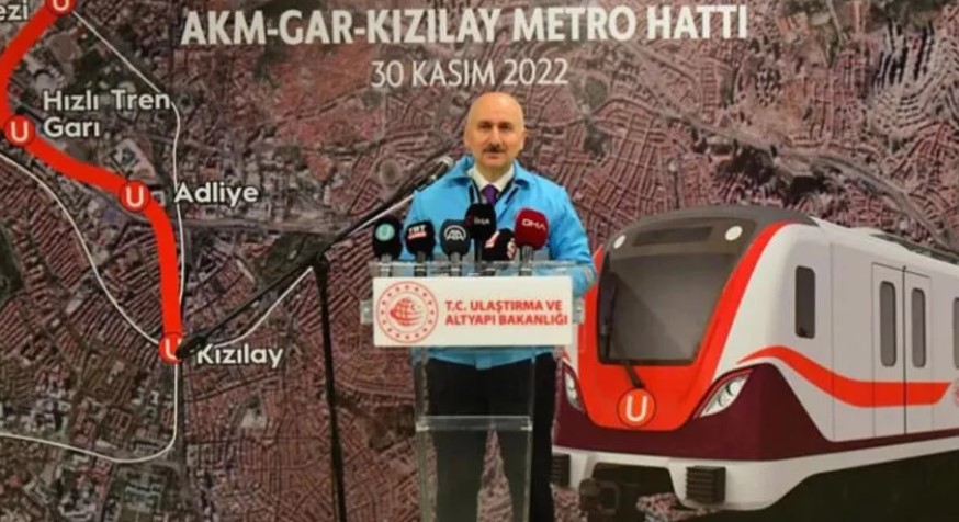 Bakan Karaismailoğlu: AKM-Gar Kızılay metrosunda tüm imalatlar tamamlandı
