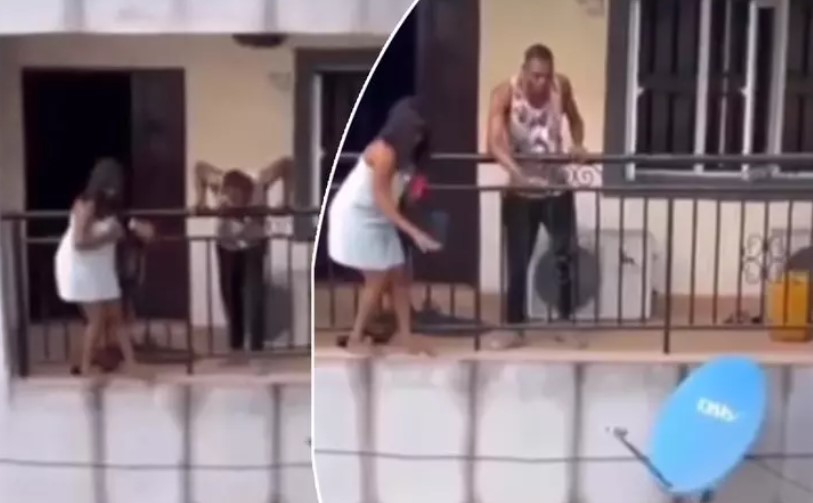 Sevgilisinin karısına yakalanınca soluğu balkonda aldı!