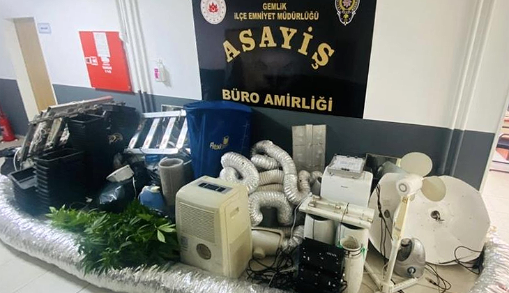 Bursa’da evini uyuşturucu serasına çeviren şüpheliye gözaltı