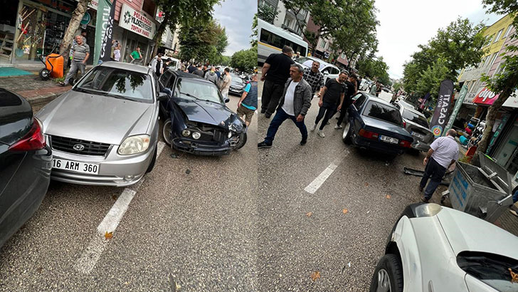 Bursa’daki ilginç kaza böyle görüntülendi