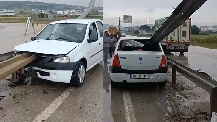 Bursa’da yürekleri ağza getiren kaza! Yolcu koltuğunda biri olsa…