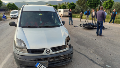 Bursa’da korkutan kaza: Motosiklet sürücüsü yaralandı