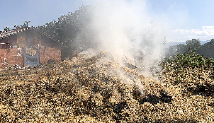 Amasya’da yangın: 10 ton saman küle döndü