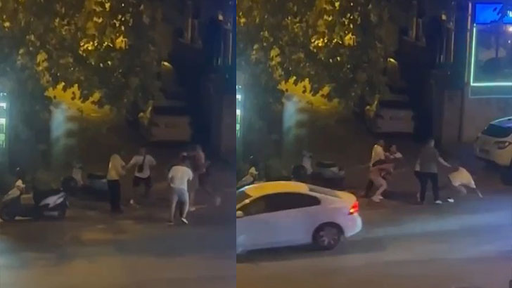Bursa’da ‘yan baktı’ cadde ringe döndü!