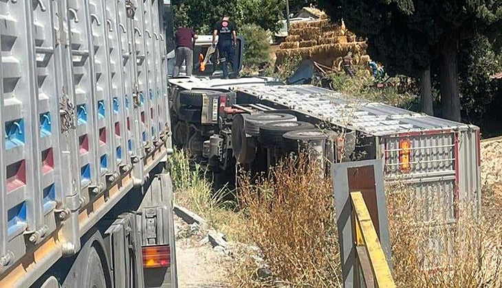 Söke’de devrilen TIR’ın şoförü hayatını kaybetti