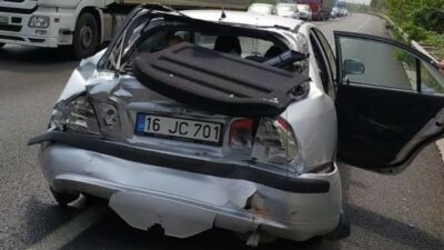Bursa’da tır otomobile çarptı: 5 yaralı