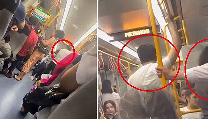 Bursa metrosunda gergin anlar! Eşini başka birisiyle görünce…
