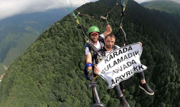 ‘Gelin adayı’ protestosu: Havada pankart açtı