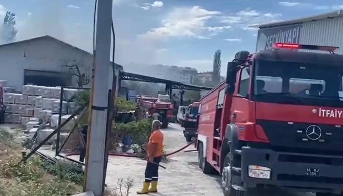 Bursa’da inşaat malzeme deposunda yangın