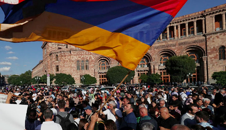 Erivan’daki gösterilerde çok sayıda kişi gözaltına alındı