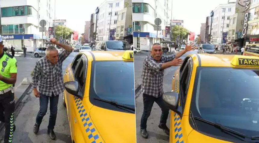 Taksici çıldırdı: Parçalayacağım bu aracı