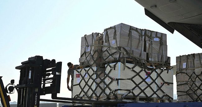 Gazze için 2 uçak daha havalandı Gazze için 2 uçak daha havalandı