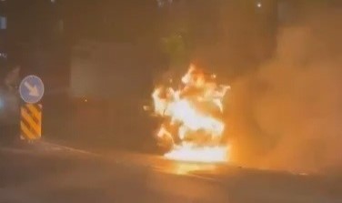 Bursa’da otomobil alev topuna döndü