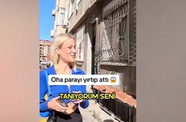 Sokakta para dağıtan fenomene olay tepki