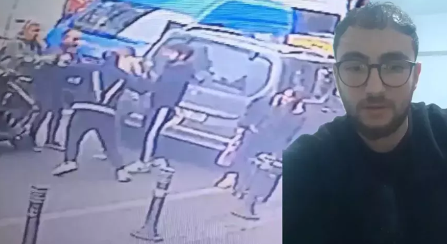 Küçük kızı yanındayken dehşet saçtı! Bıçak çektiği gençten dayak yedi