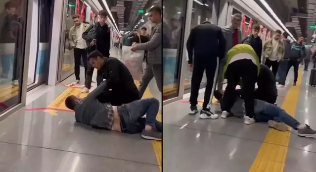 Metroya asılan Türk bayraklarını yırtan şüpheli tutuklandı