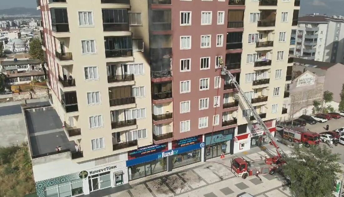 Bursa’da 10 katlı binada yangın çıktı