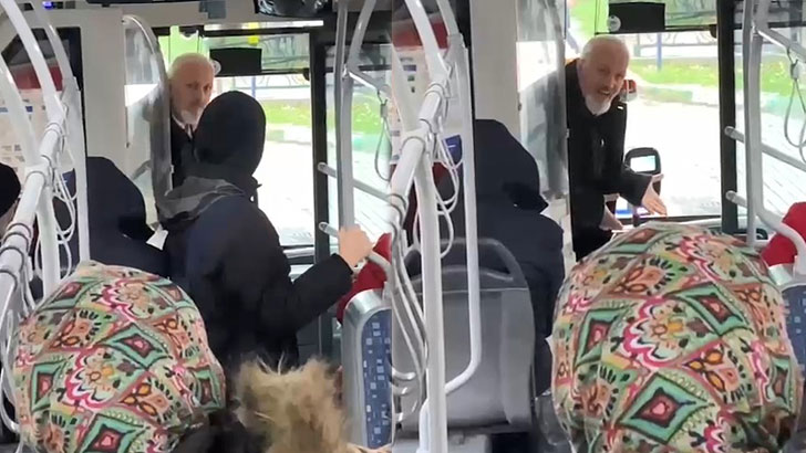 Bursa’da otobüste gergin anlar