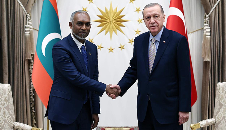 Erdoğan, Maldivler Cumhurbaşkanı ile bir araya geldi