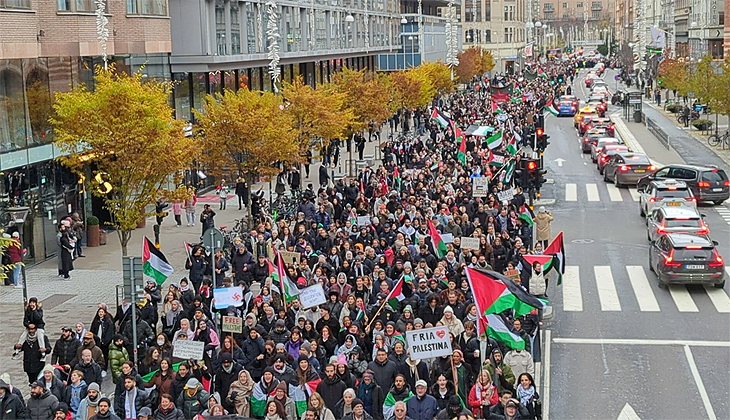 İsveç’te Filistin’e destek gösterisi: Binlerce kişi katıldı